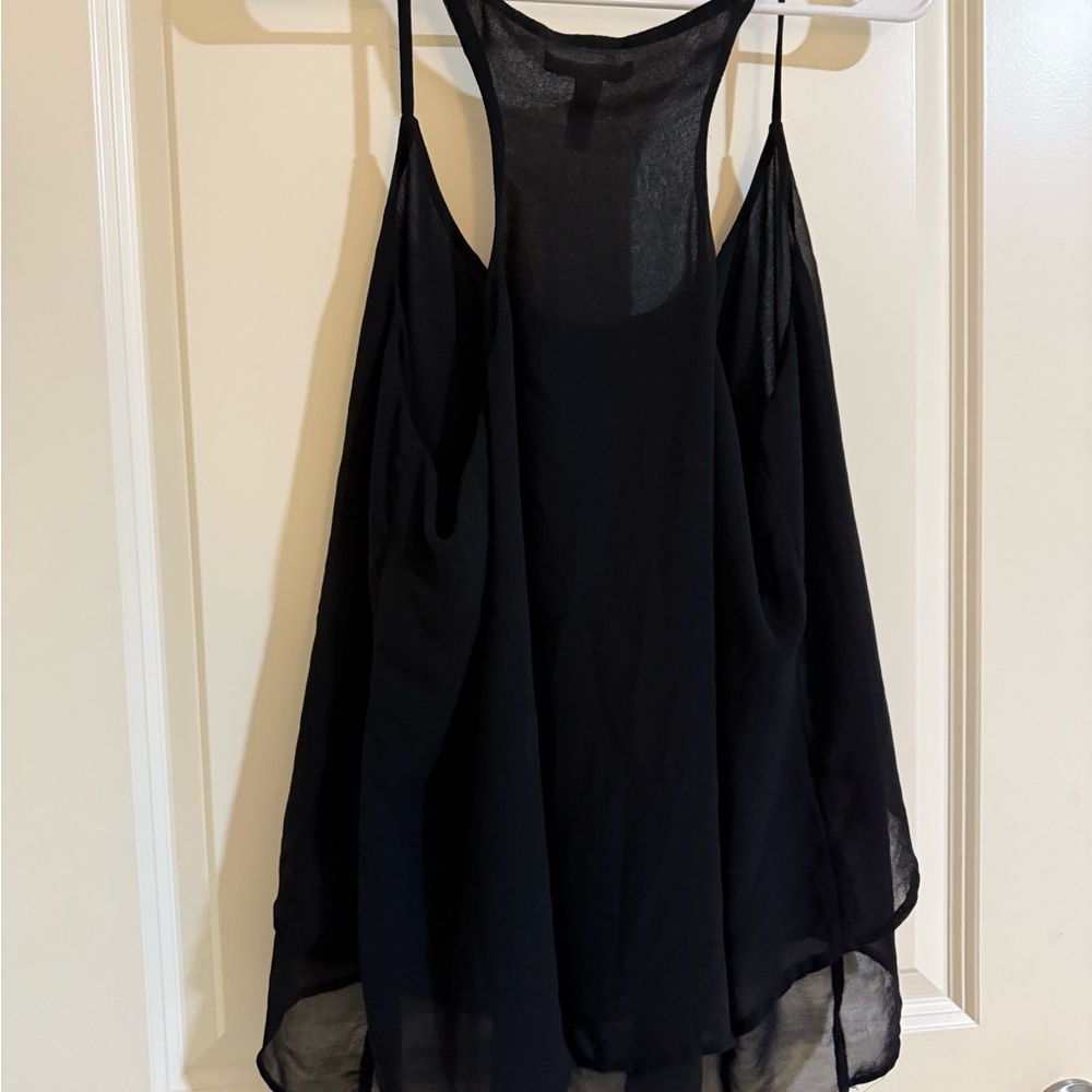 Ambiance Black Asymmetrical Camisole Sleeveless Top - Picture 2 of 3